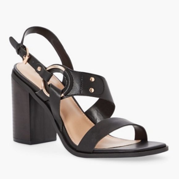 JustFab Women's KAIA Strappy Block Heeled Sandals Black Size 8 NWOT - Picture 2 of 16